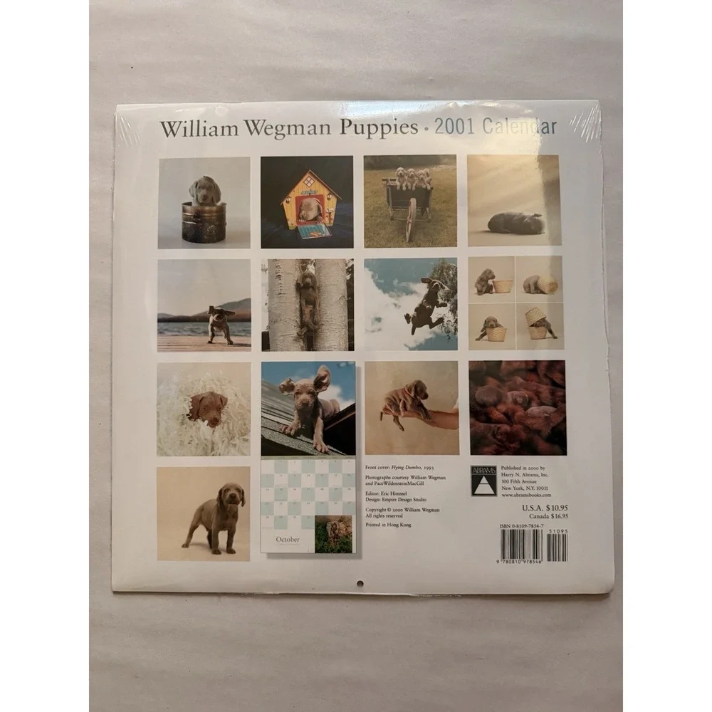 Vintage 2001 William Wegman Puppies Wall Calendar Brand New Factory Sealed